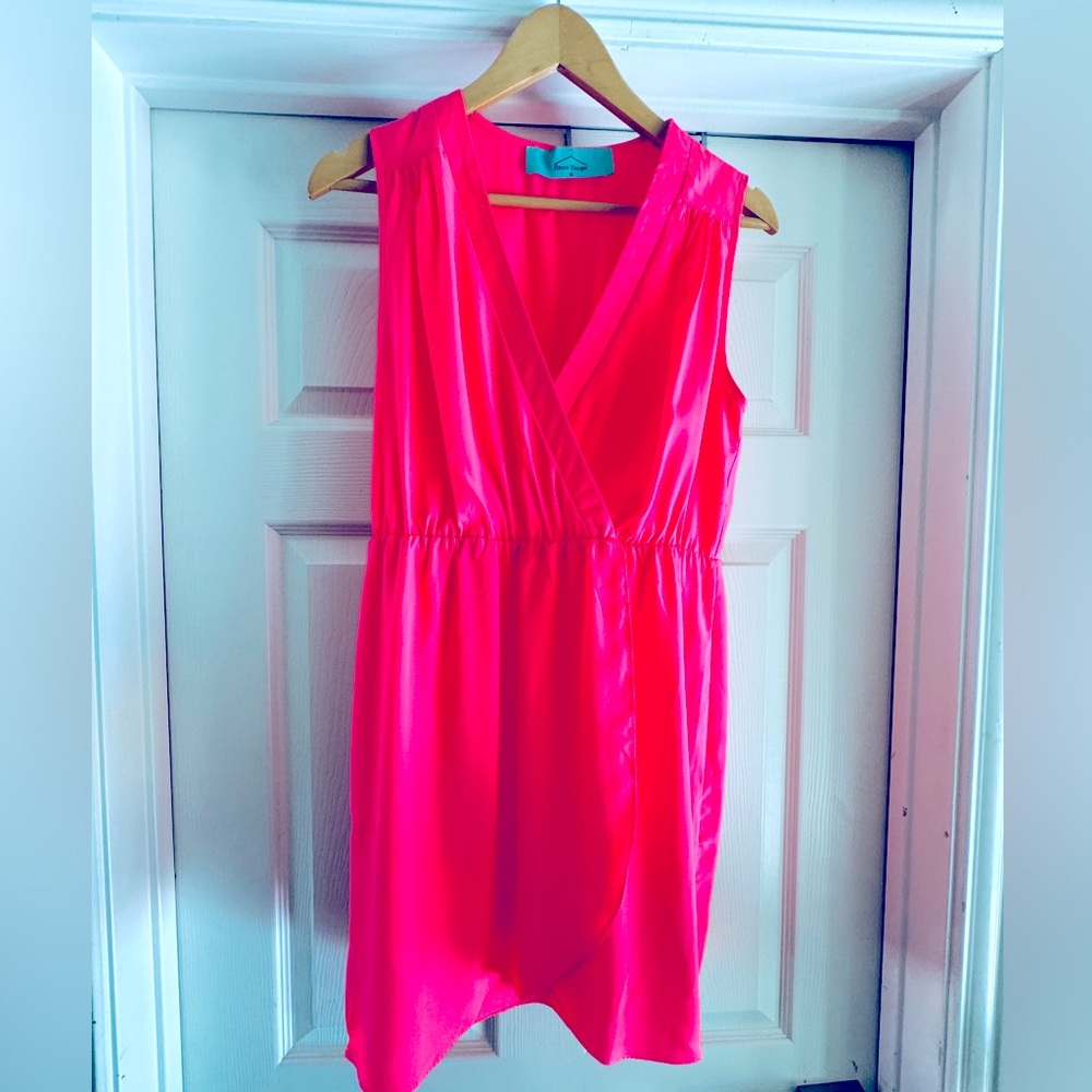 The Haute Hanger Pink Wrap Dress
